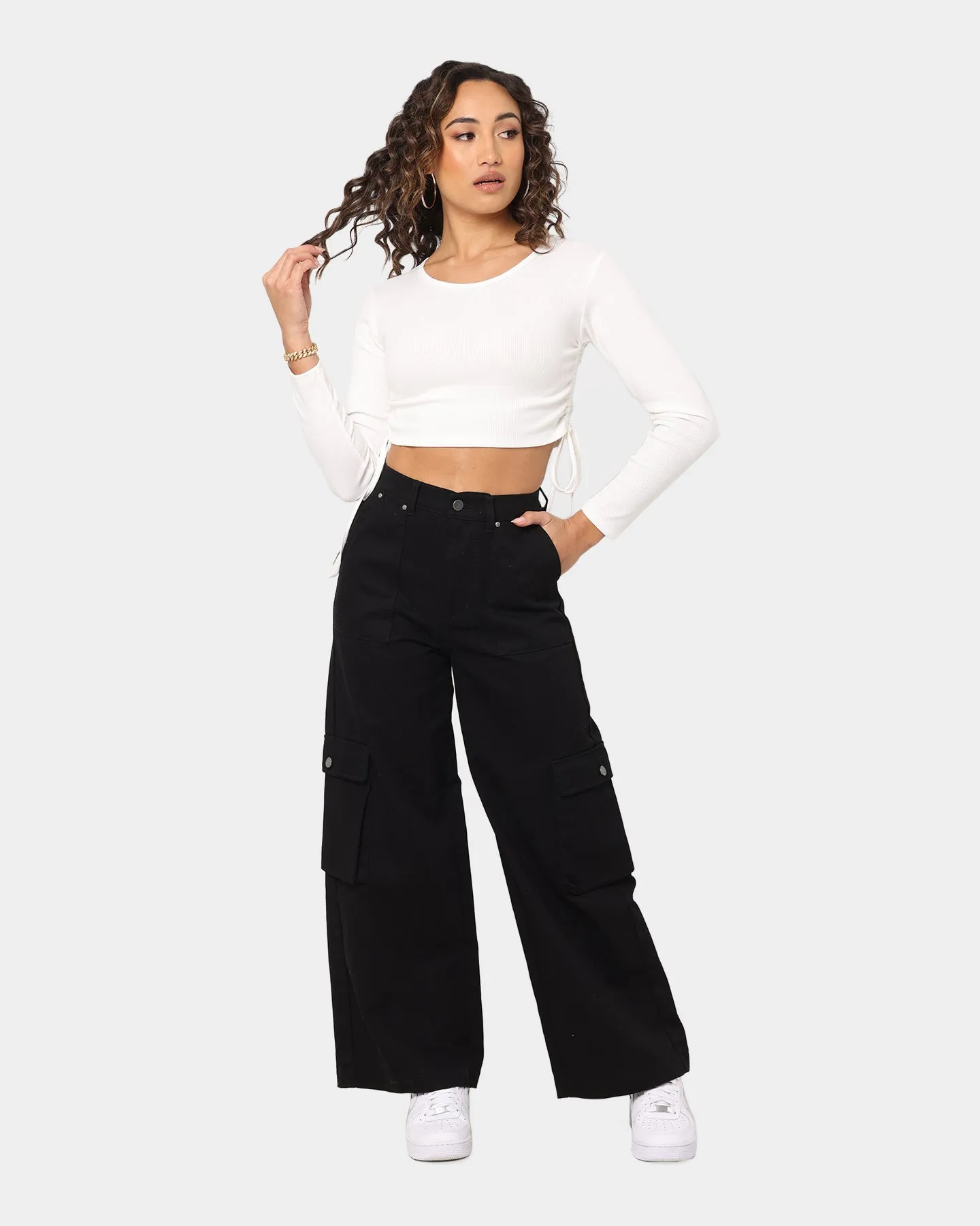EN ES Women's Shuffle Long Sleeve Top White