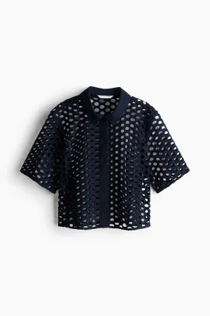 Eyelet-embroidered shirt