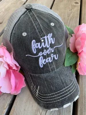 Faith hats and clothing FAITH OVER FEAR Embroidered trucker caps