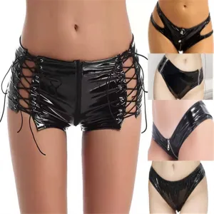 Faux Leather Shorts Hot Pants