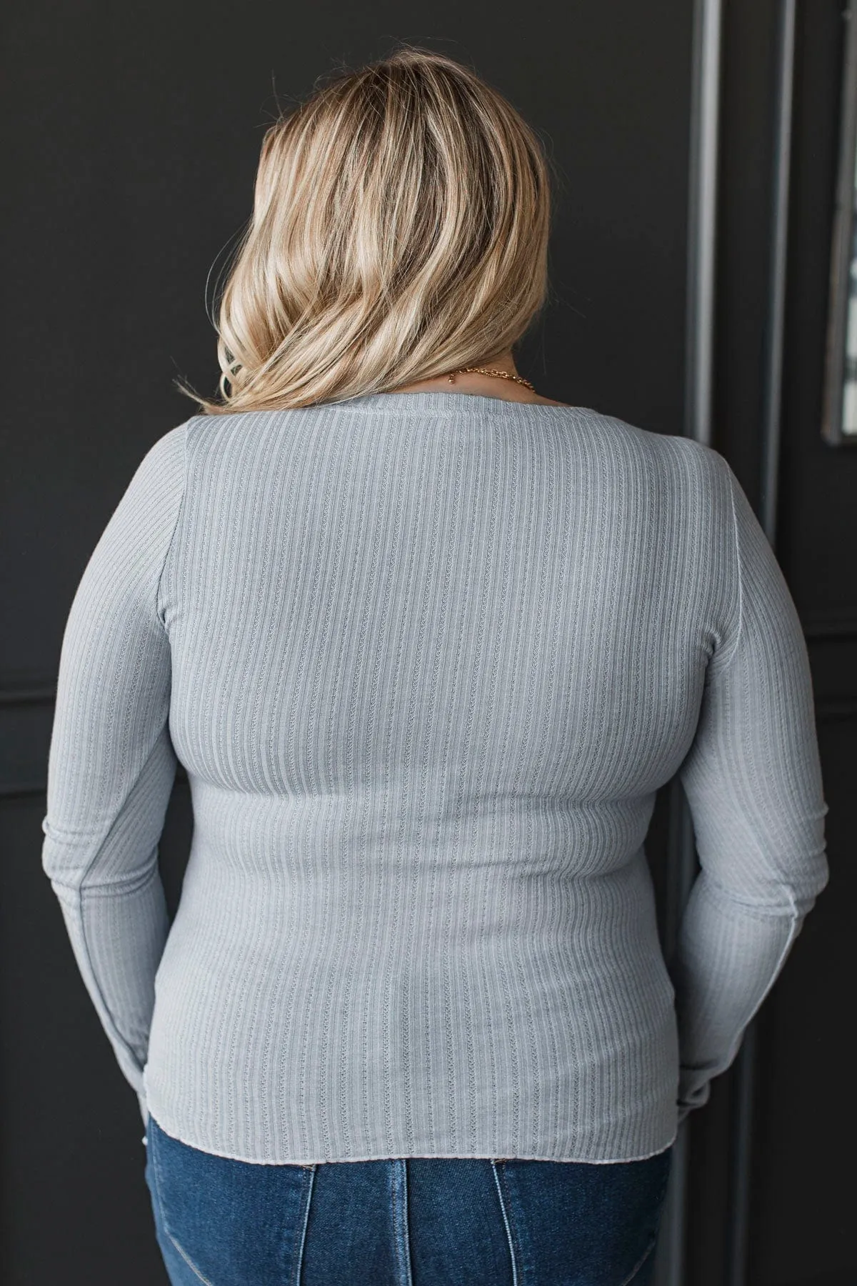 Feeling Elated Knit Top- Light Blue