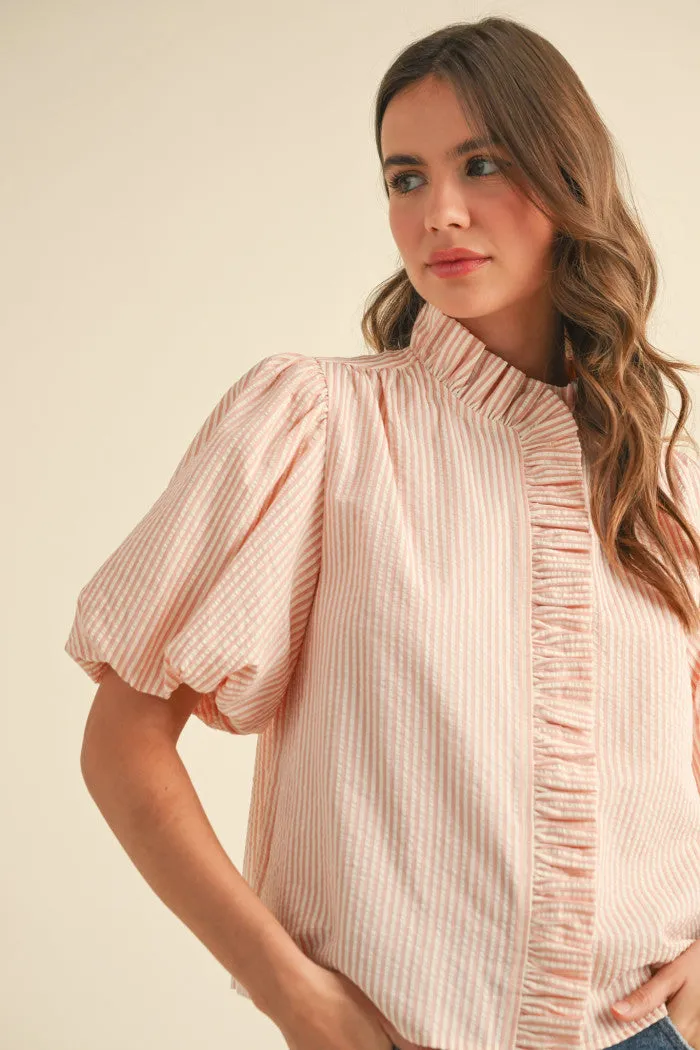 Feeling Peachy Ruffled Top