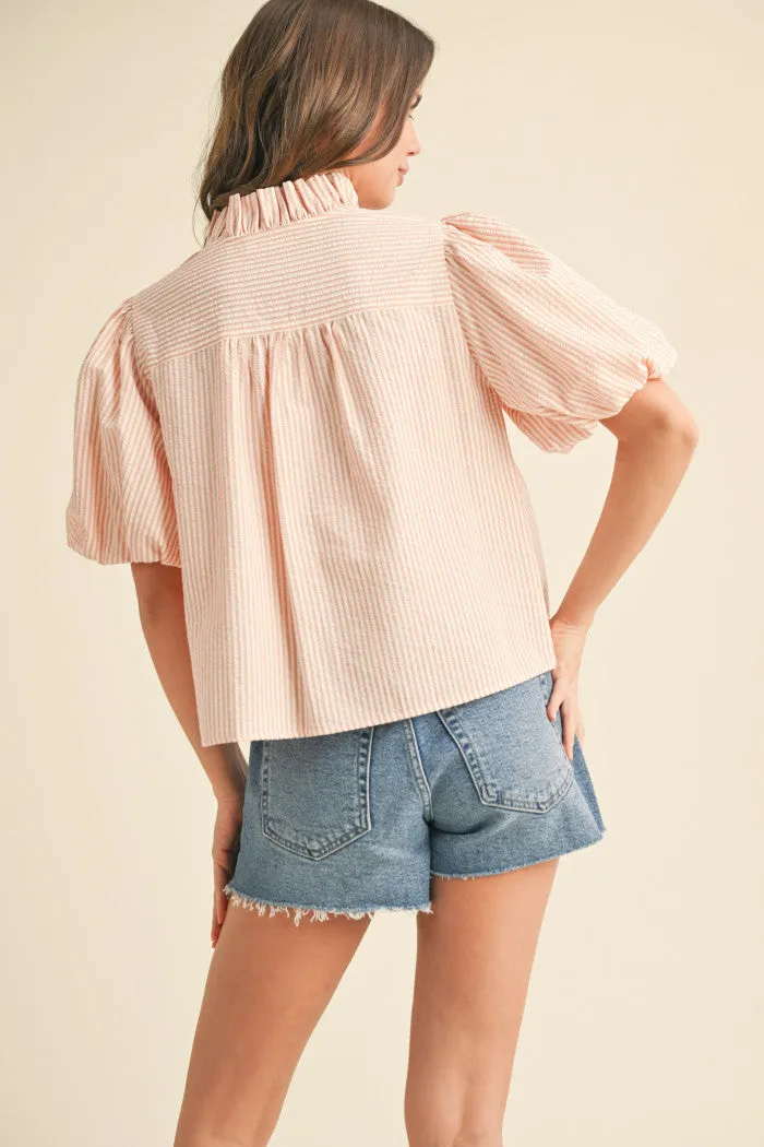 Feeling Peachy Ruffled Top
