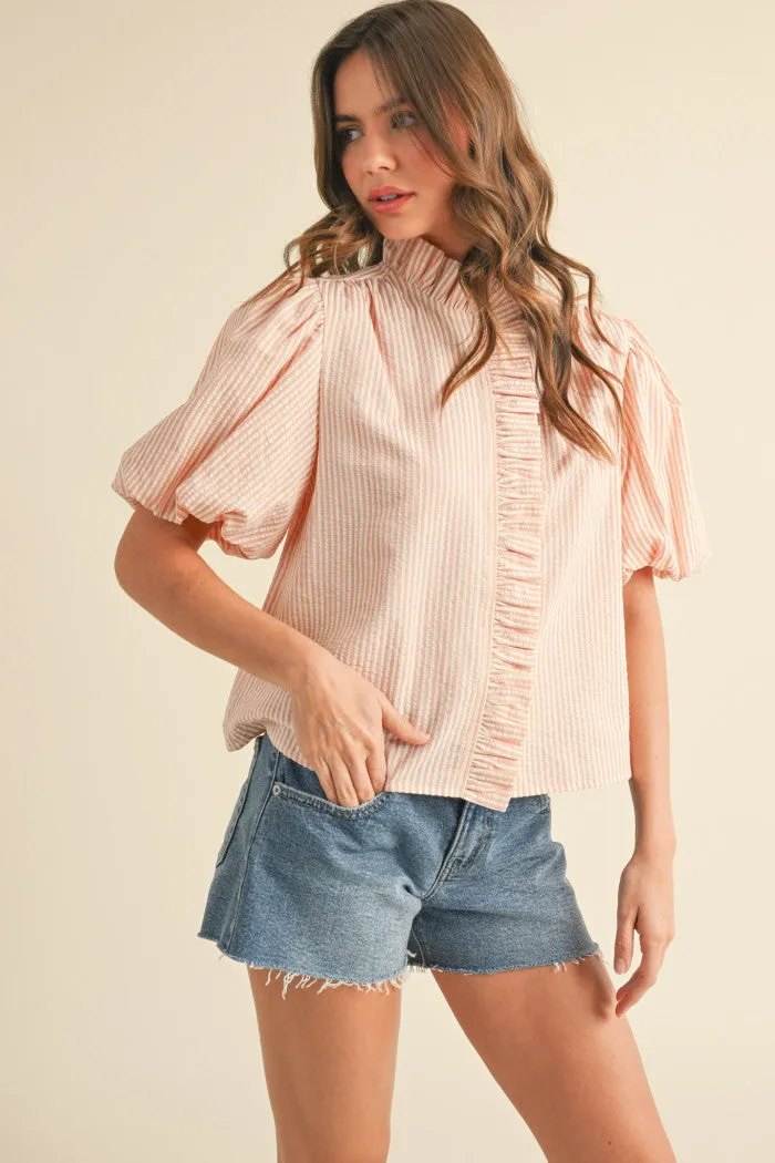 Feeling Peachy Ruffled Top