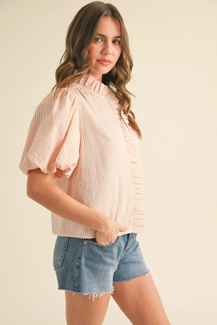 Feeling Peachy Ruffled Top