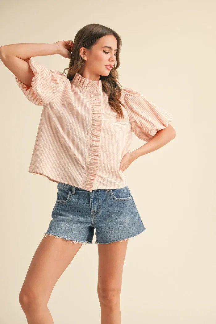 Feeling Peachy Ruffled Top