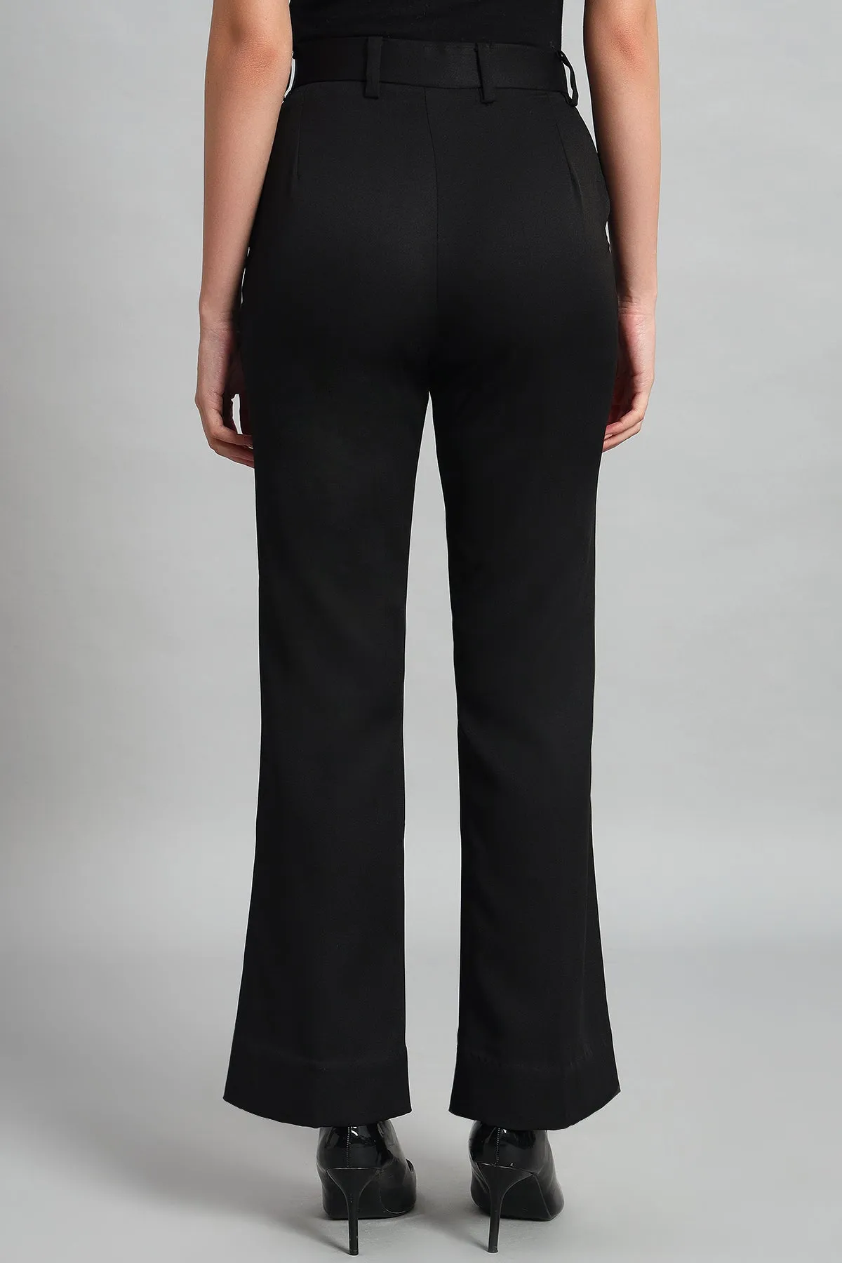 Flared Bootcut Trousers, Black