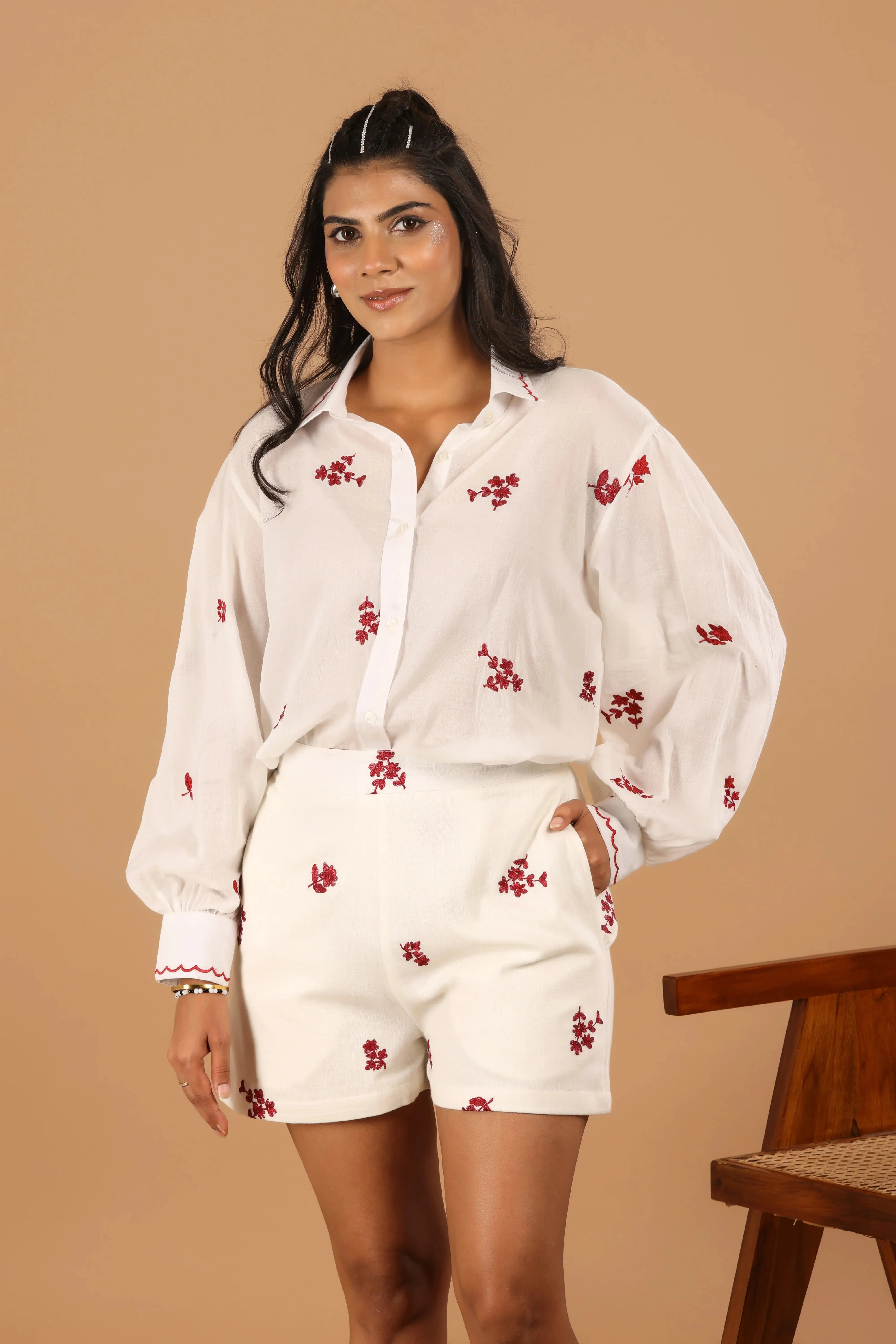 Floral Cotton Mul Shirt