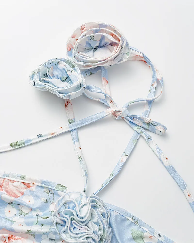 Floral Pleated Halter Top