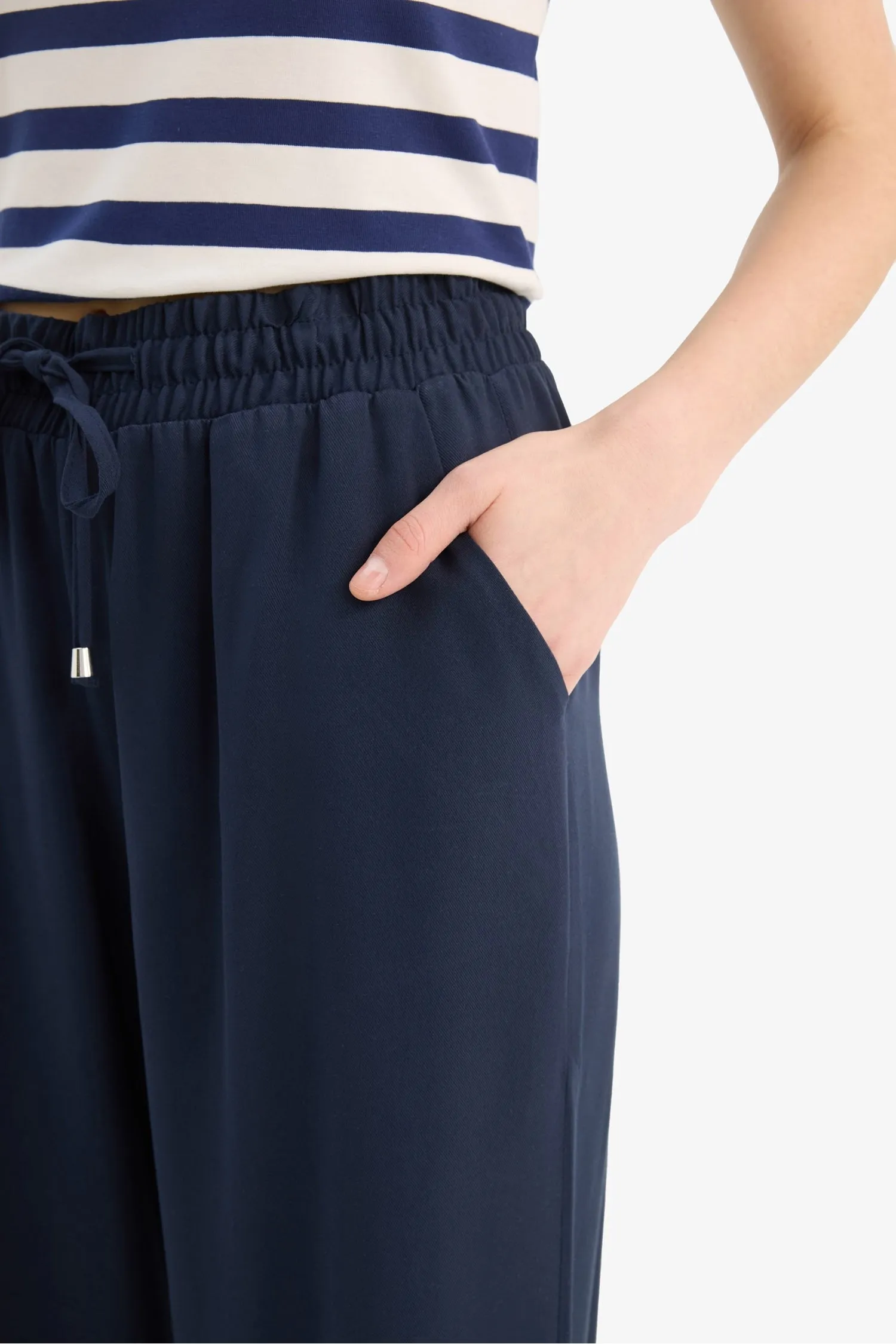 Florida Belmando Fabric Palazzo Pants High Waist Wide Leg