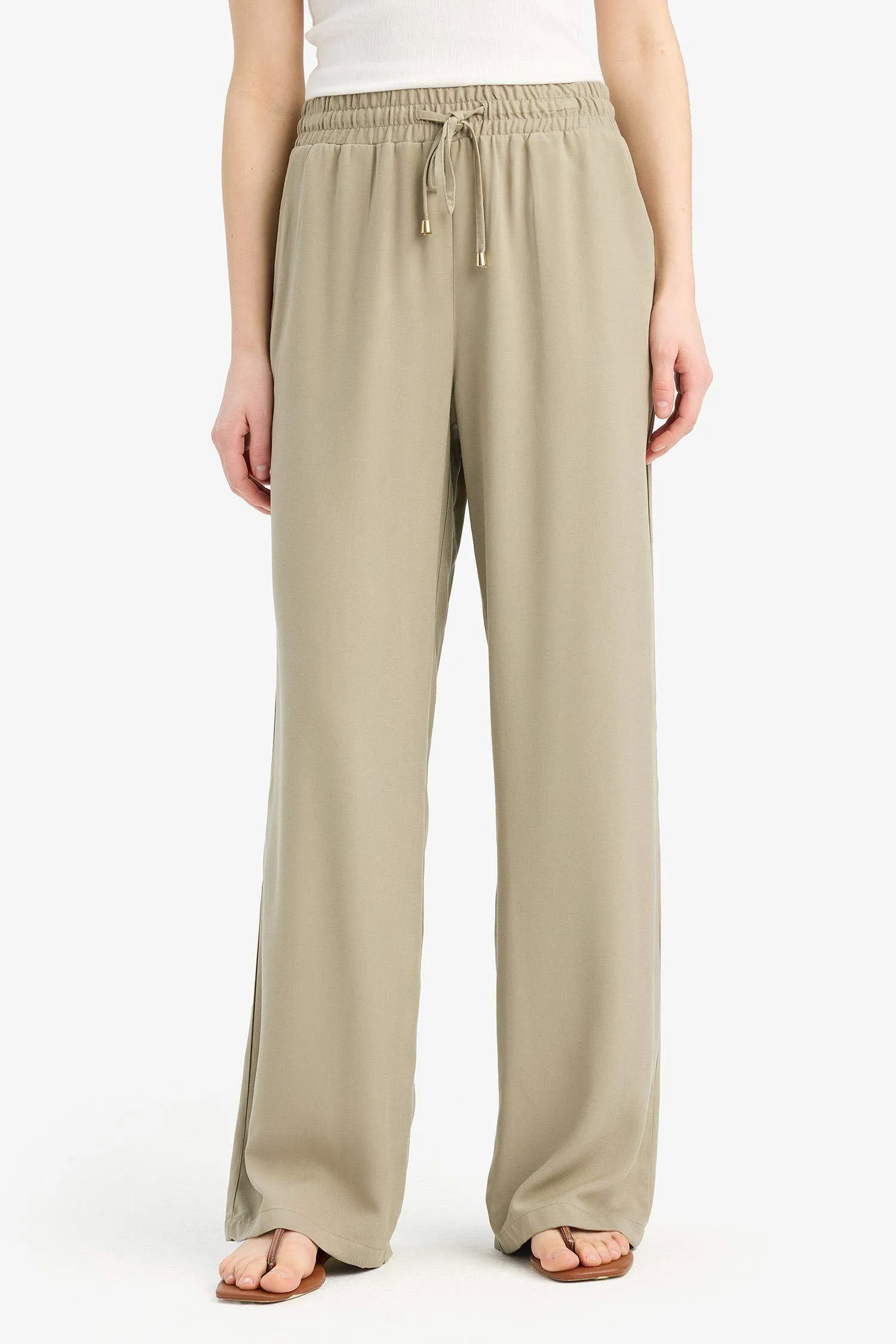 Florida Belmando Fabric Palazzo Pants High Waist Wide Leg