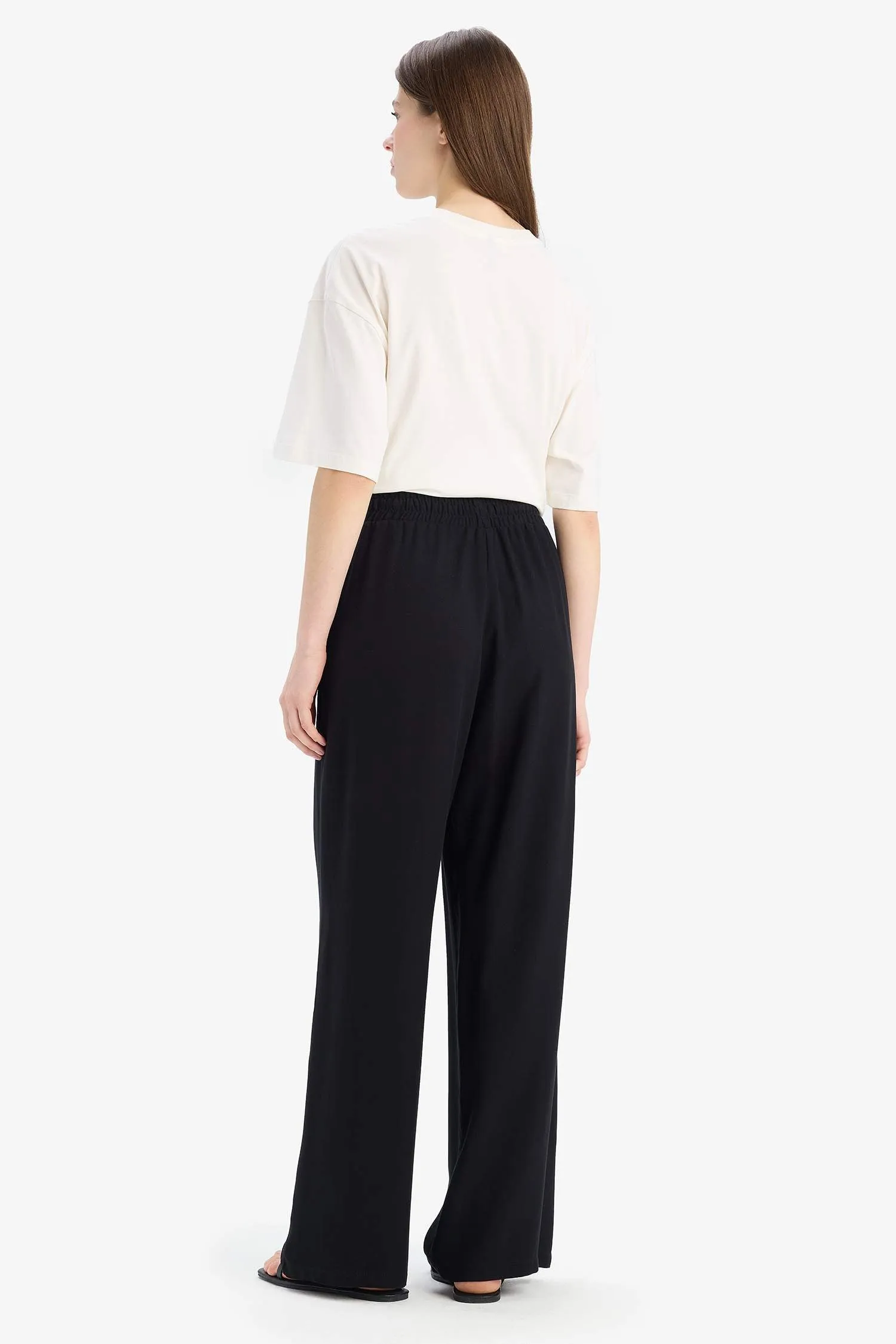 Florida Belmando Fabric Palazzo Pants High Waist Wide Leg