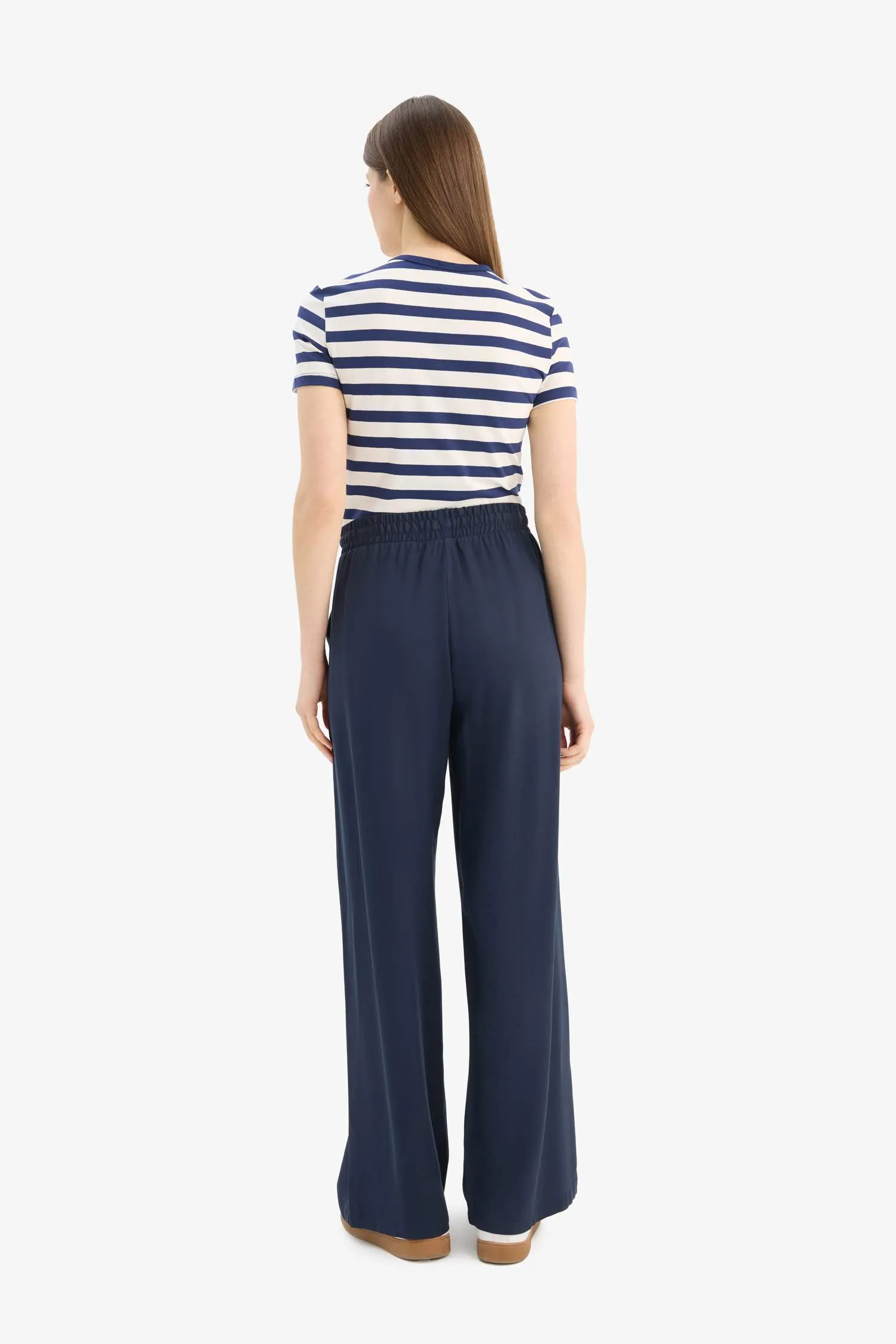 Florida Belmando Fabric Palazzo Pants High Waist Wide Leg