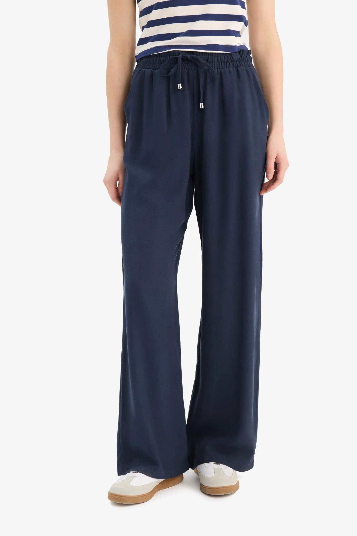 Florida Belmando Fabric Palazzo Pants High Waist Wide Leg