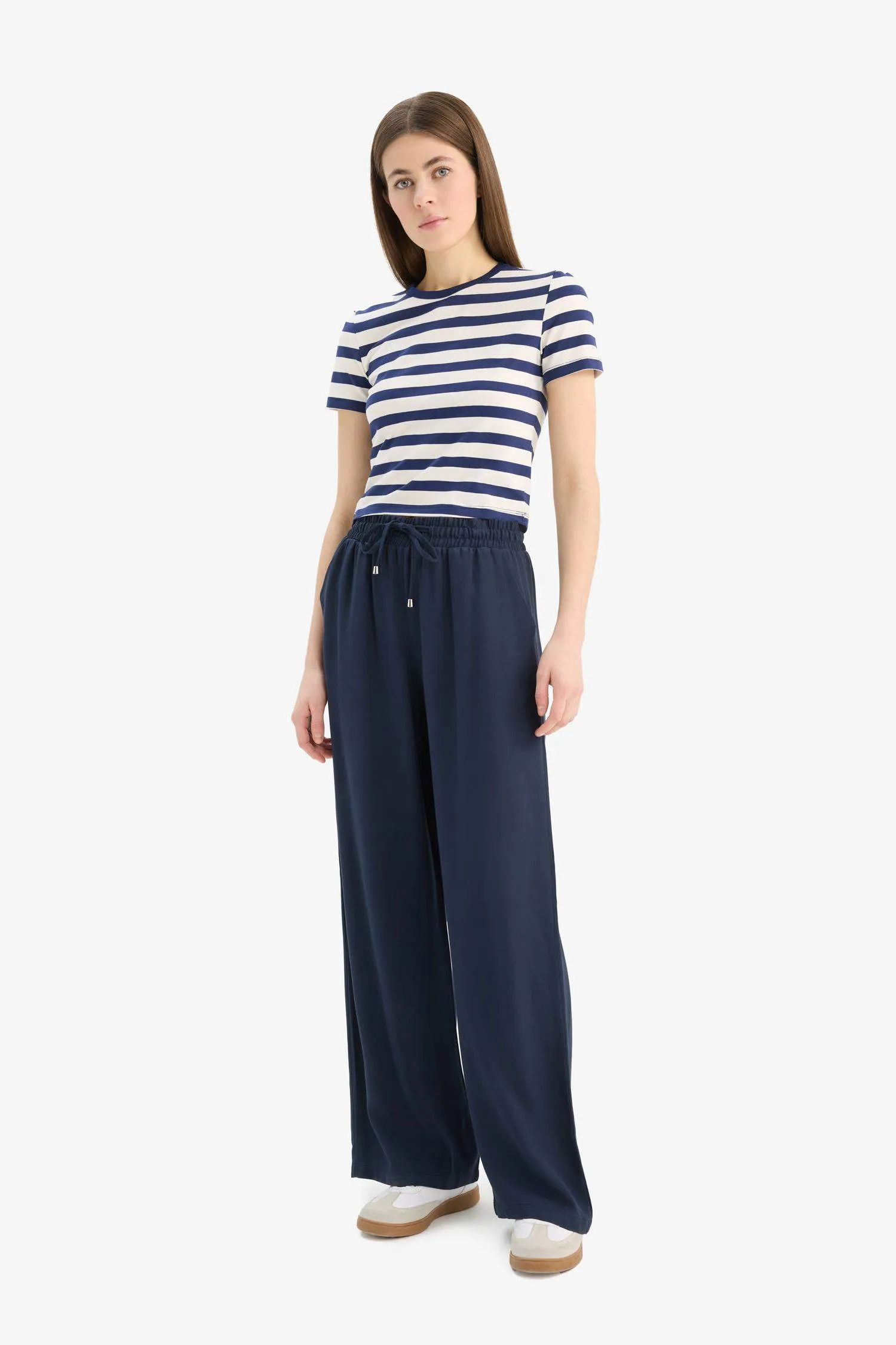 Florida Belmando Fabric Palazzo Pants High Waist Wide Leg