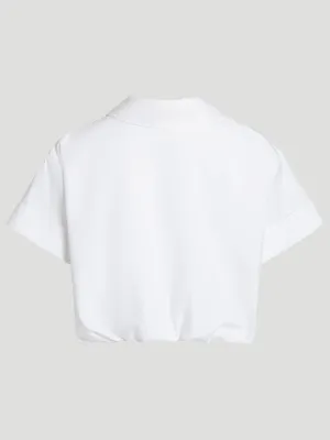 Forever and Always Cotton Cropped Shirt in White