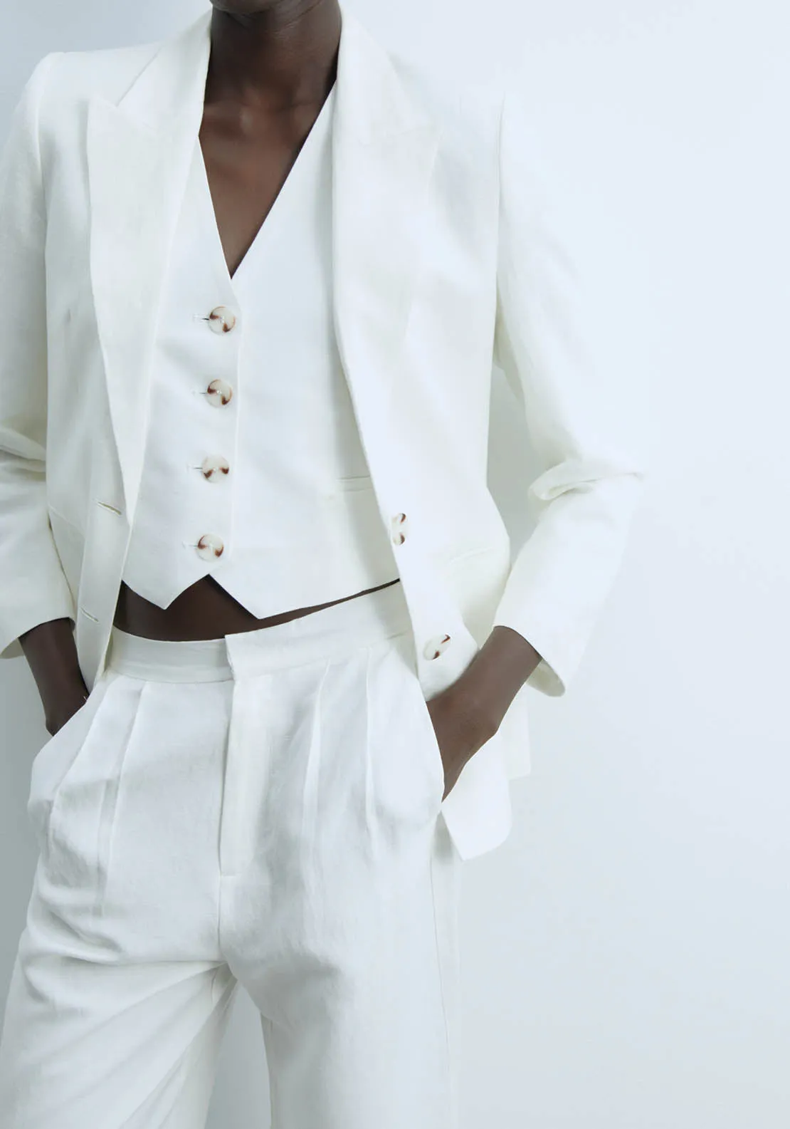 Formal Linen Trousers - White