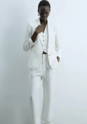 Formal Linen Trousers - White
