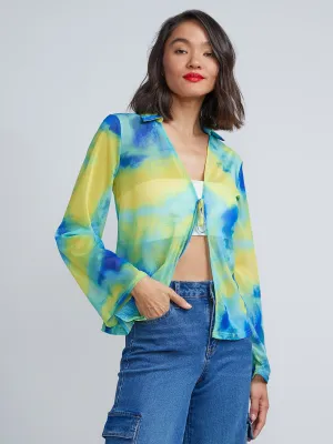 Front Tie Mesh Top