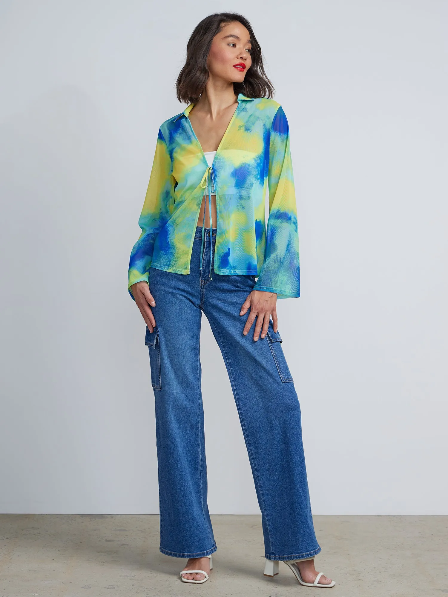 Front Tie Mesh Top