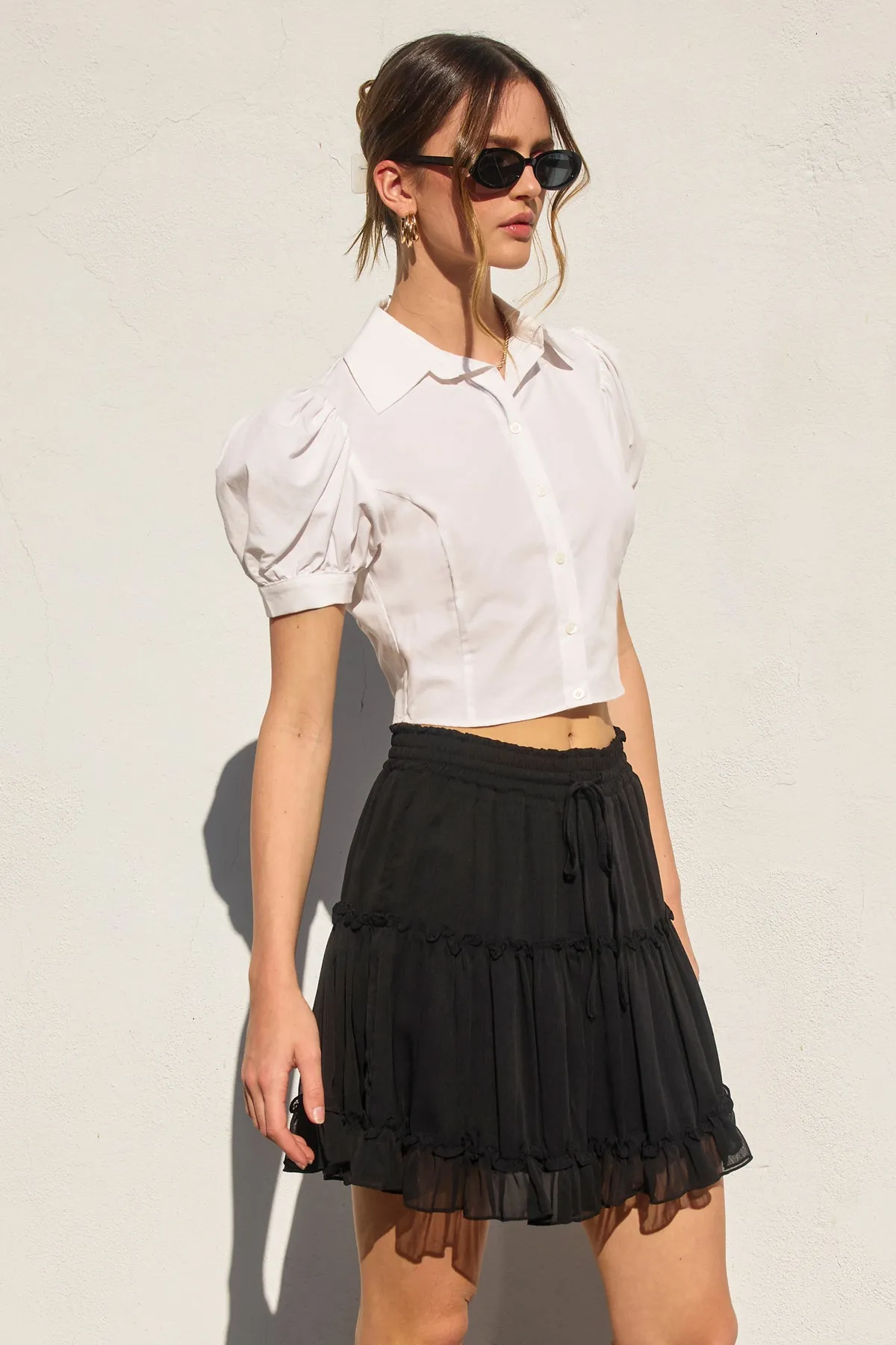 Gabbi Short Puff Sleeves Blouse