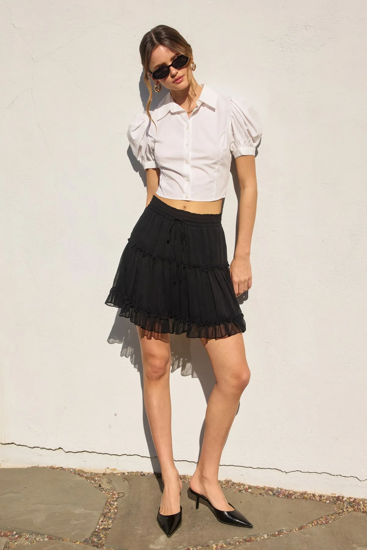 Gabbi Short Puff Sleeves Blouse