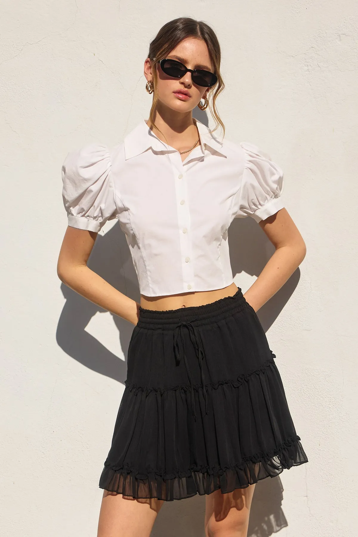 Gabbi Short Puff Sleeves Blouse