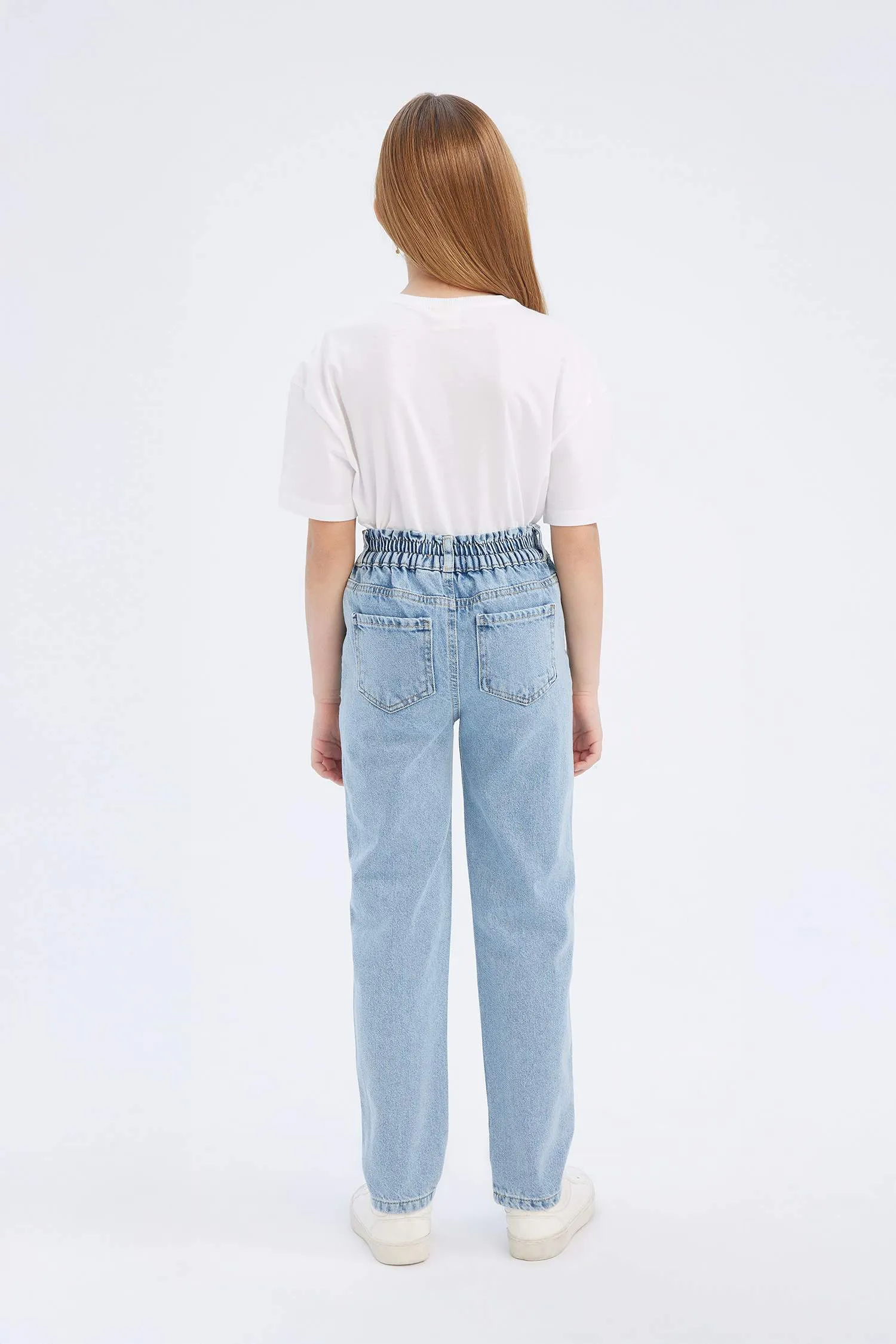 Girl Paperbag Cotton Jogger Jeans