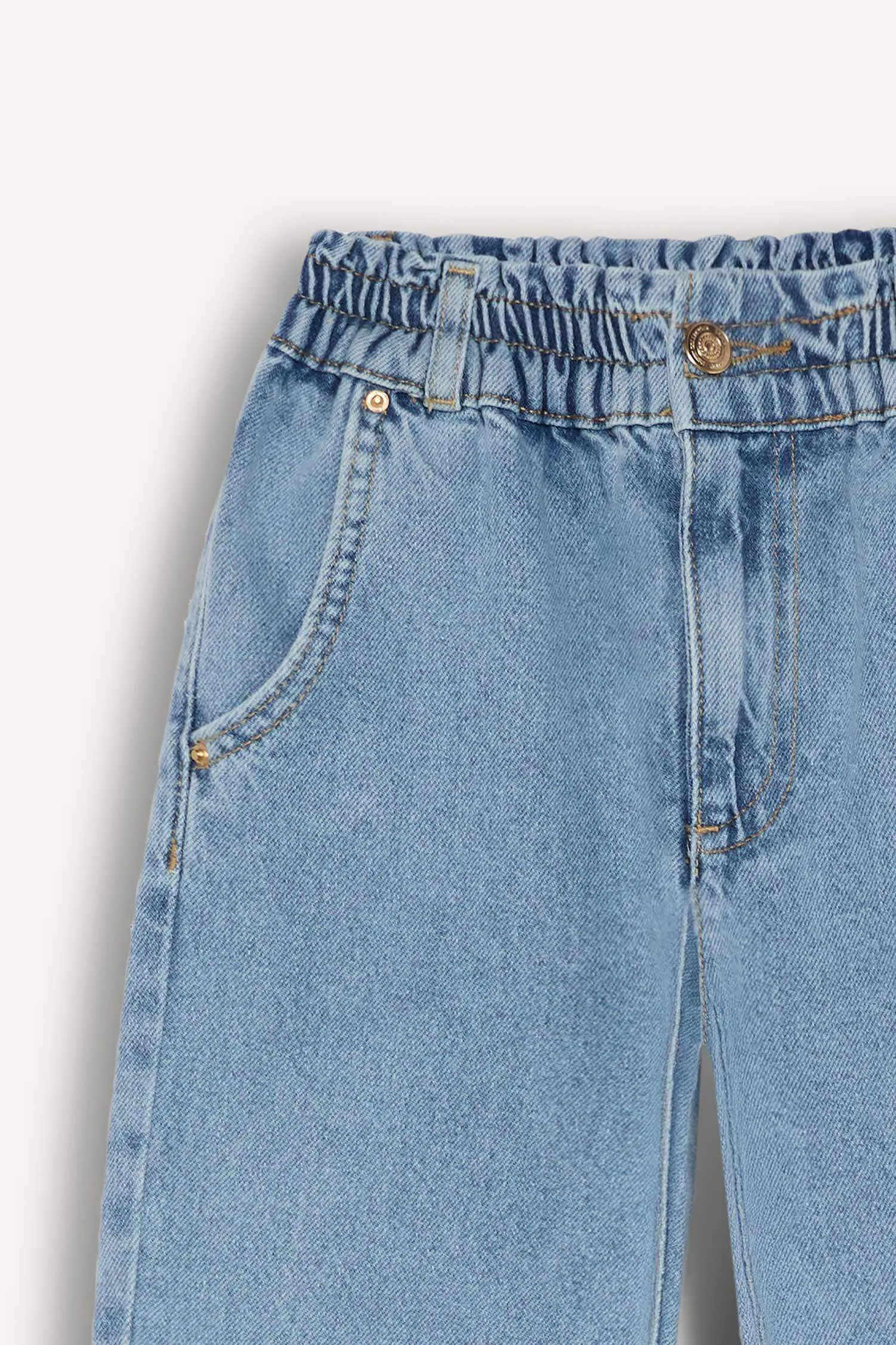 Girl Paperbag Cotton Jogger Jeans