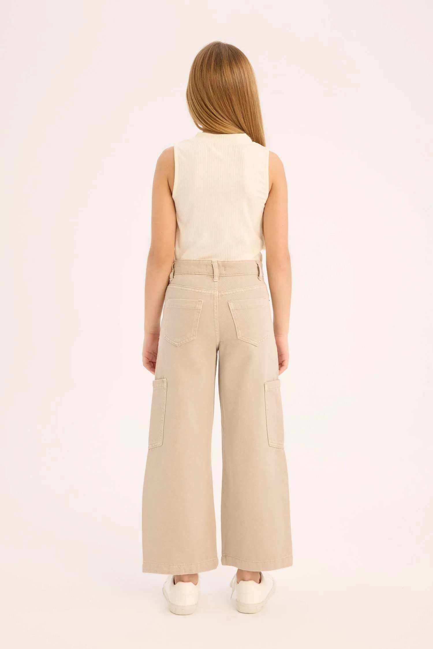 Girl Wide Leg Cargo Jeans