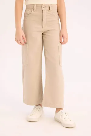 Girl Wide Leg Cargo Jeans