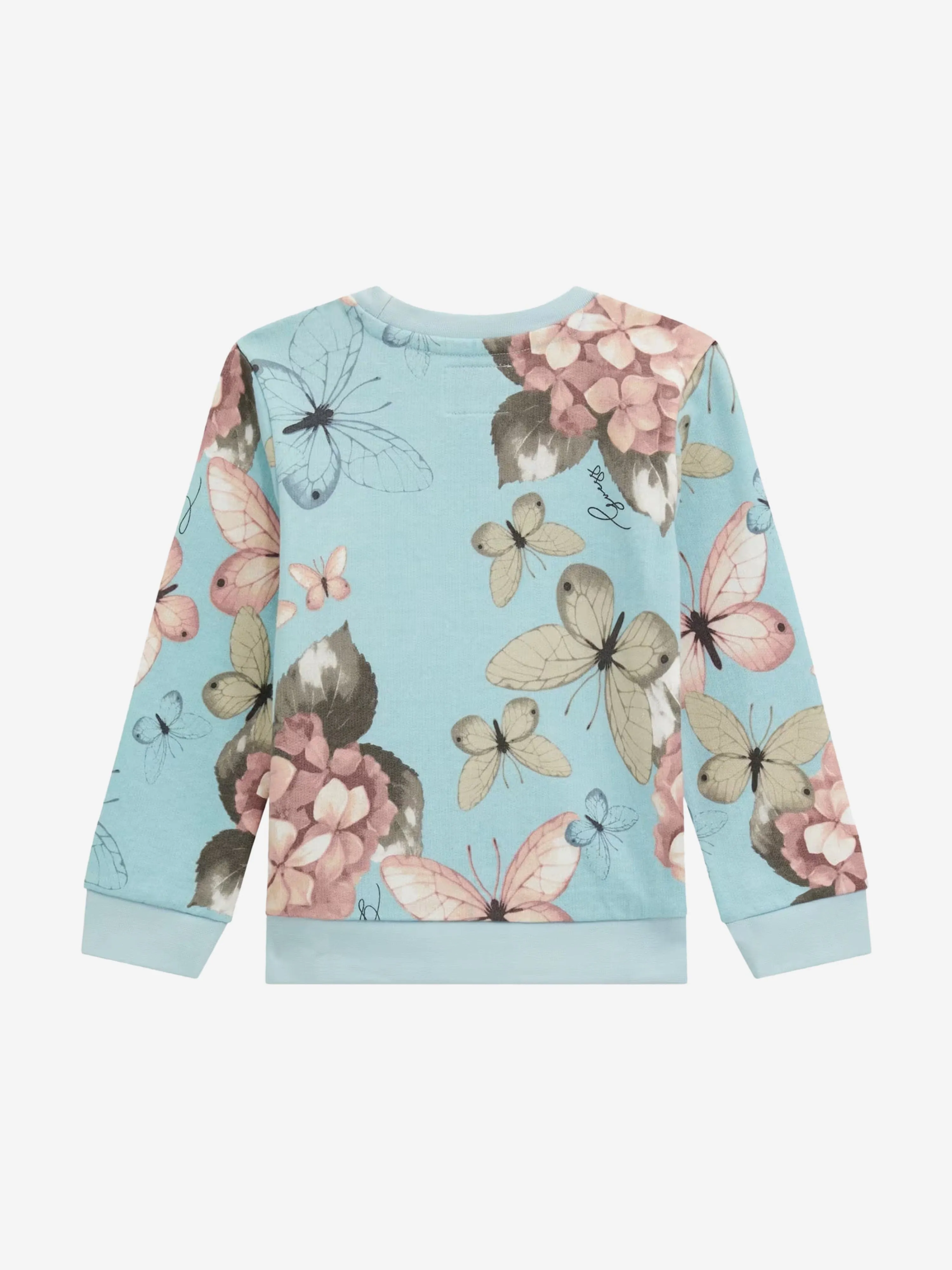 Girls Butterfly Collage Sweatshirt in Blue