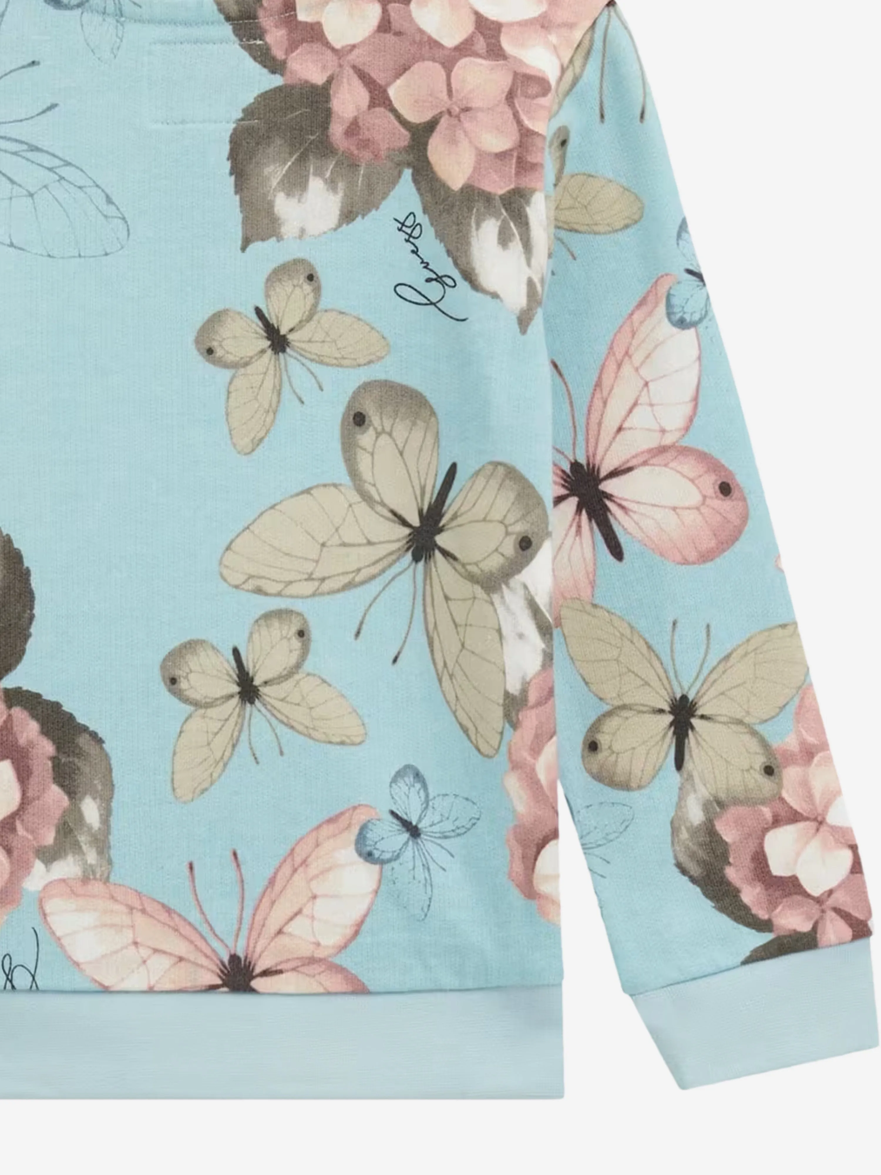 Girls Butterfly Collage Sweatshirt in Blue