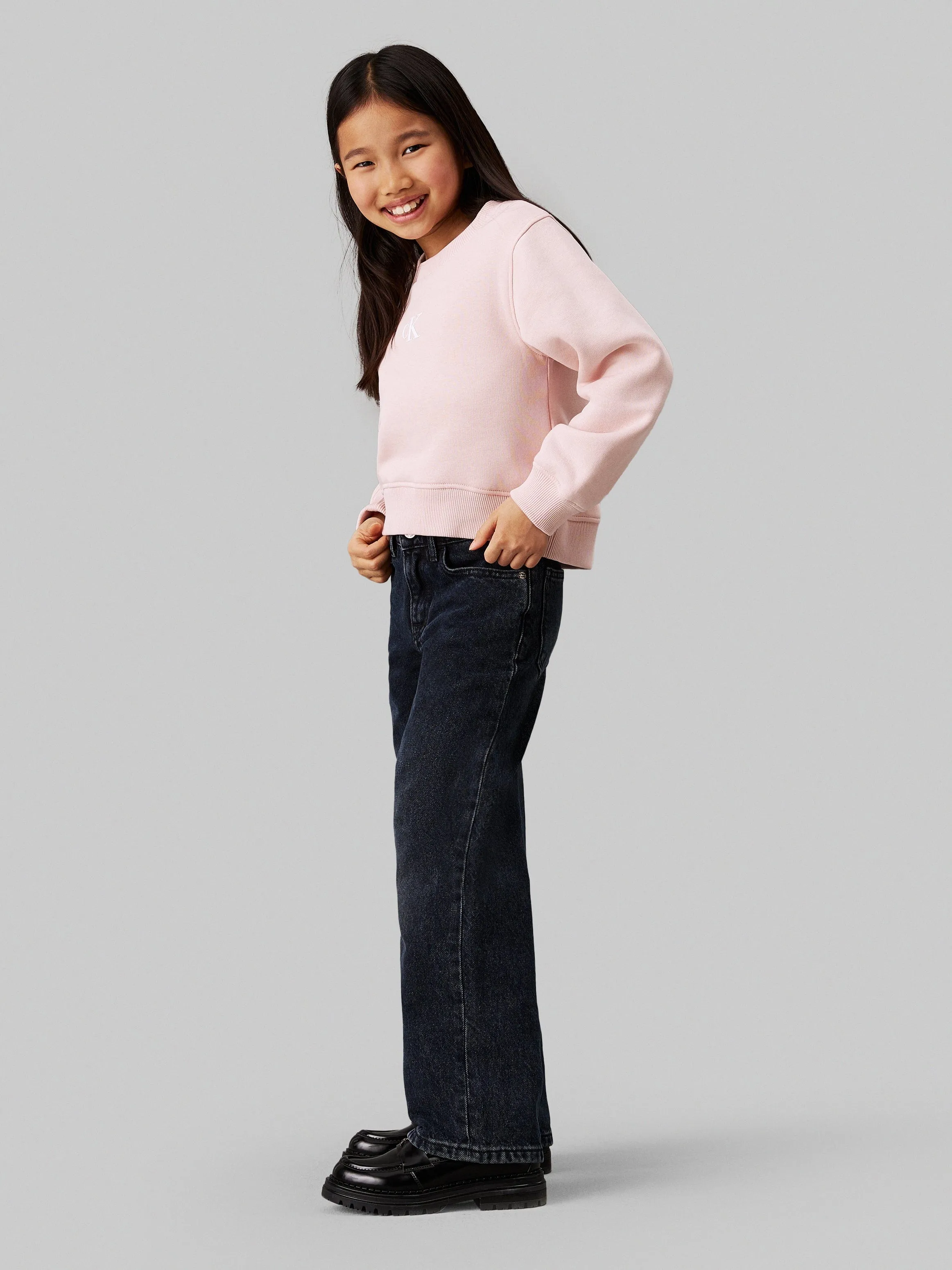 Girls CK Logo Sweatshirt in Pink