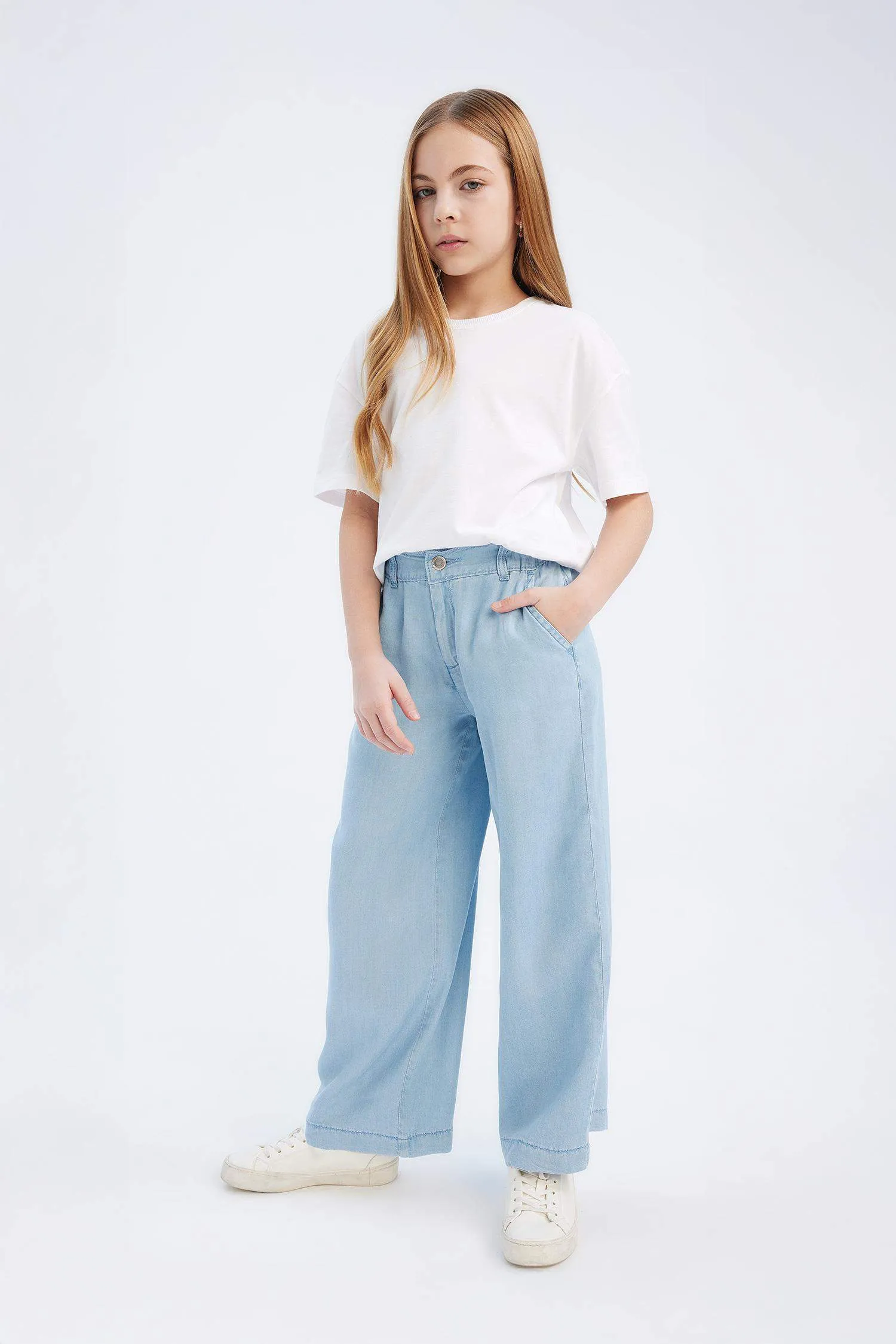 Girls Wide Legs Jean Pants