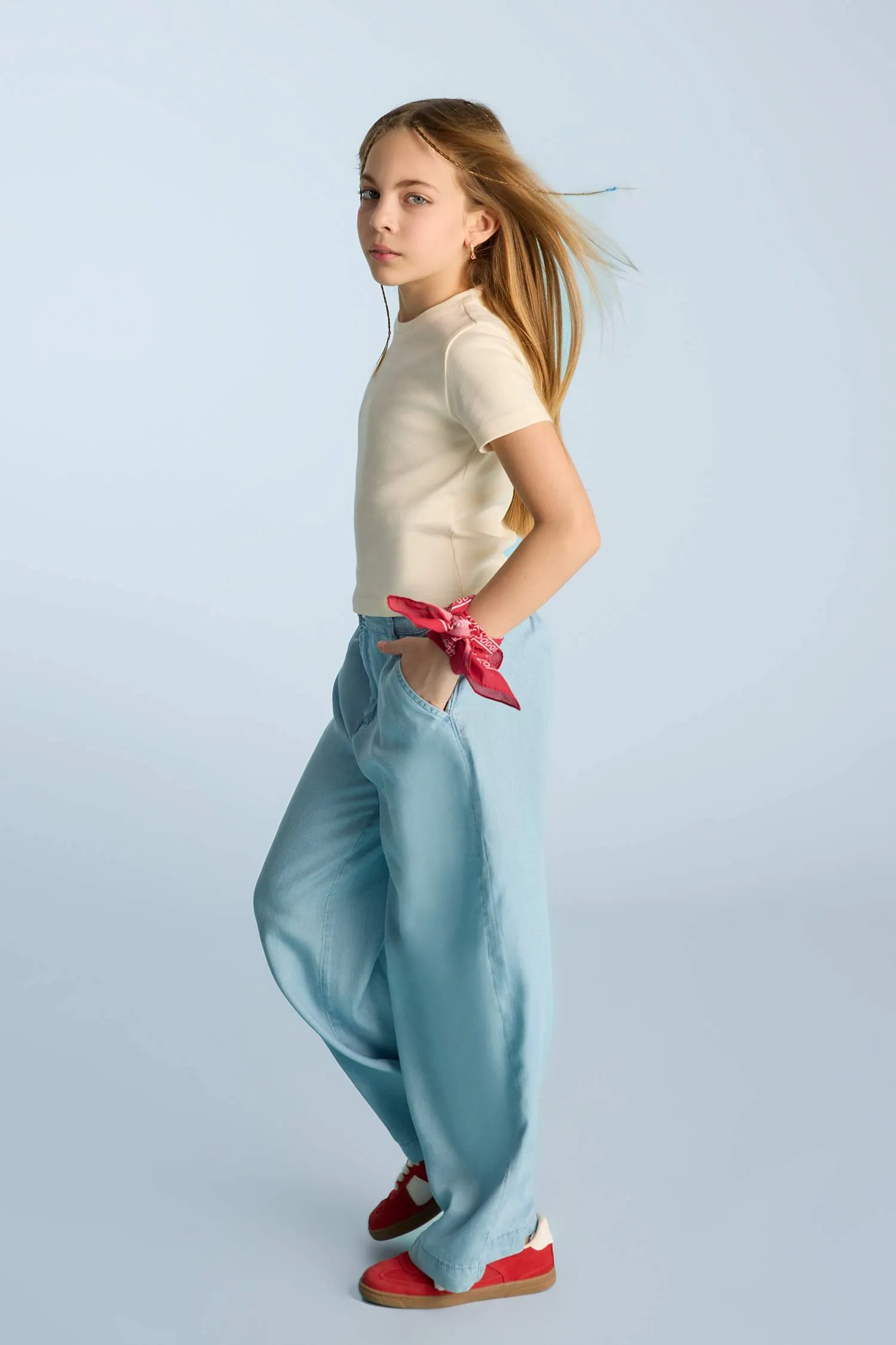Girls Wide Legs Jean Pants