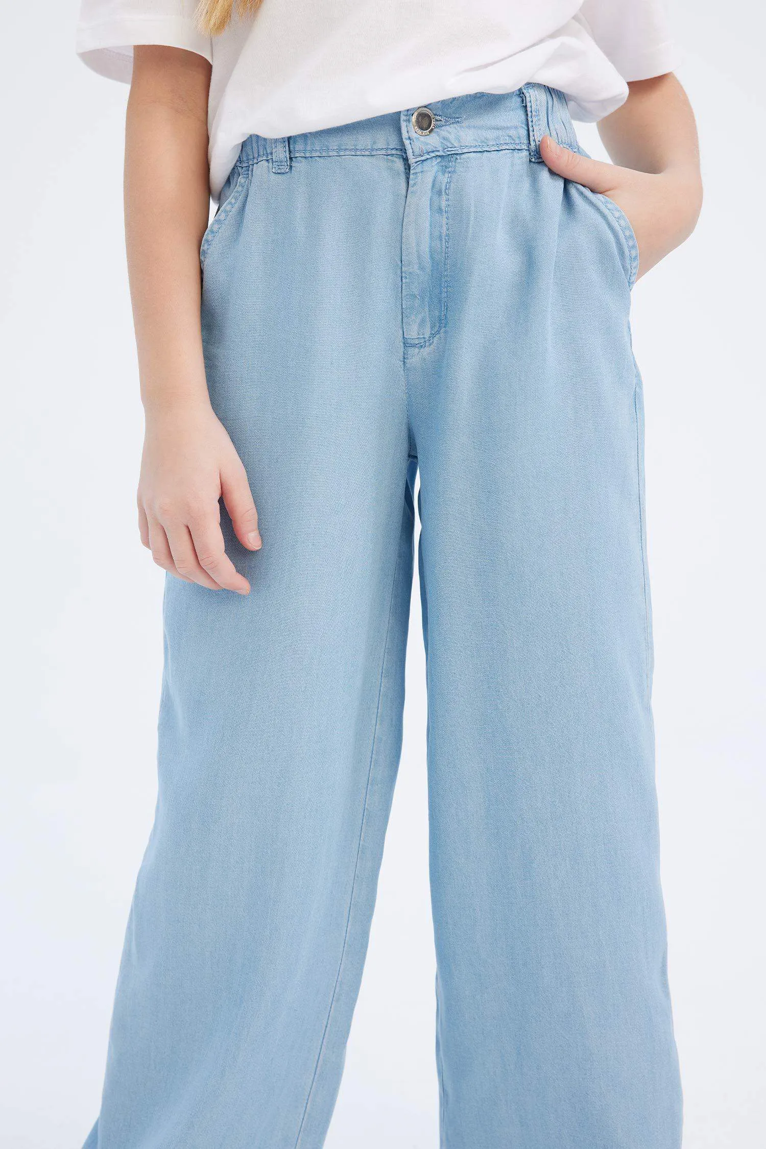 Girls Wide Legs Jean Pants