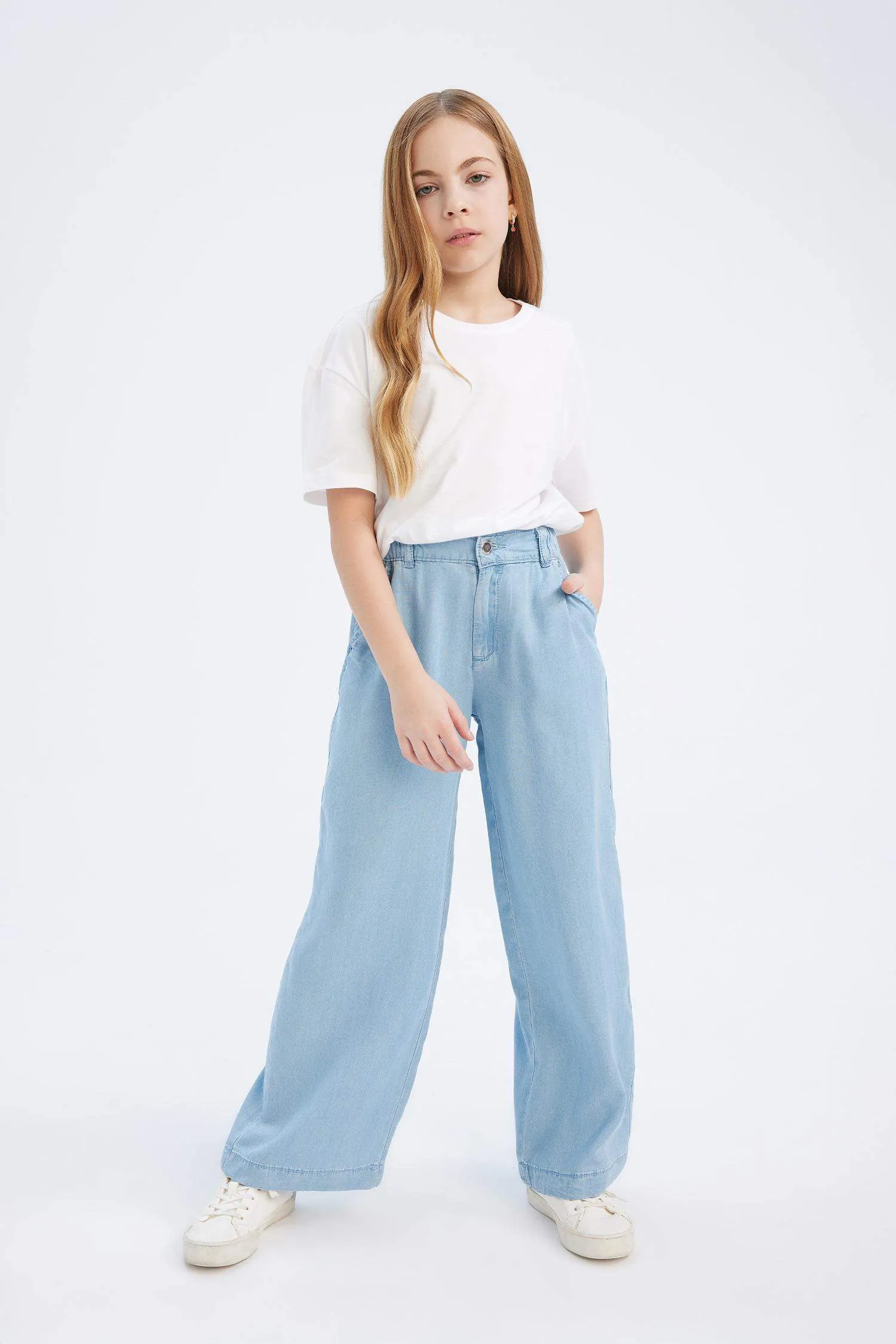 Girls Wide Legs Jean Pants