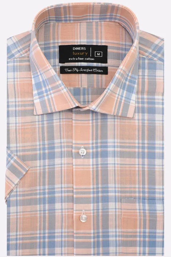 Glen Plaid Check Formal Shirt (Half Sleeves)