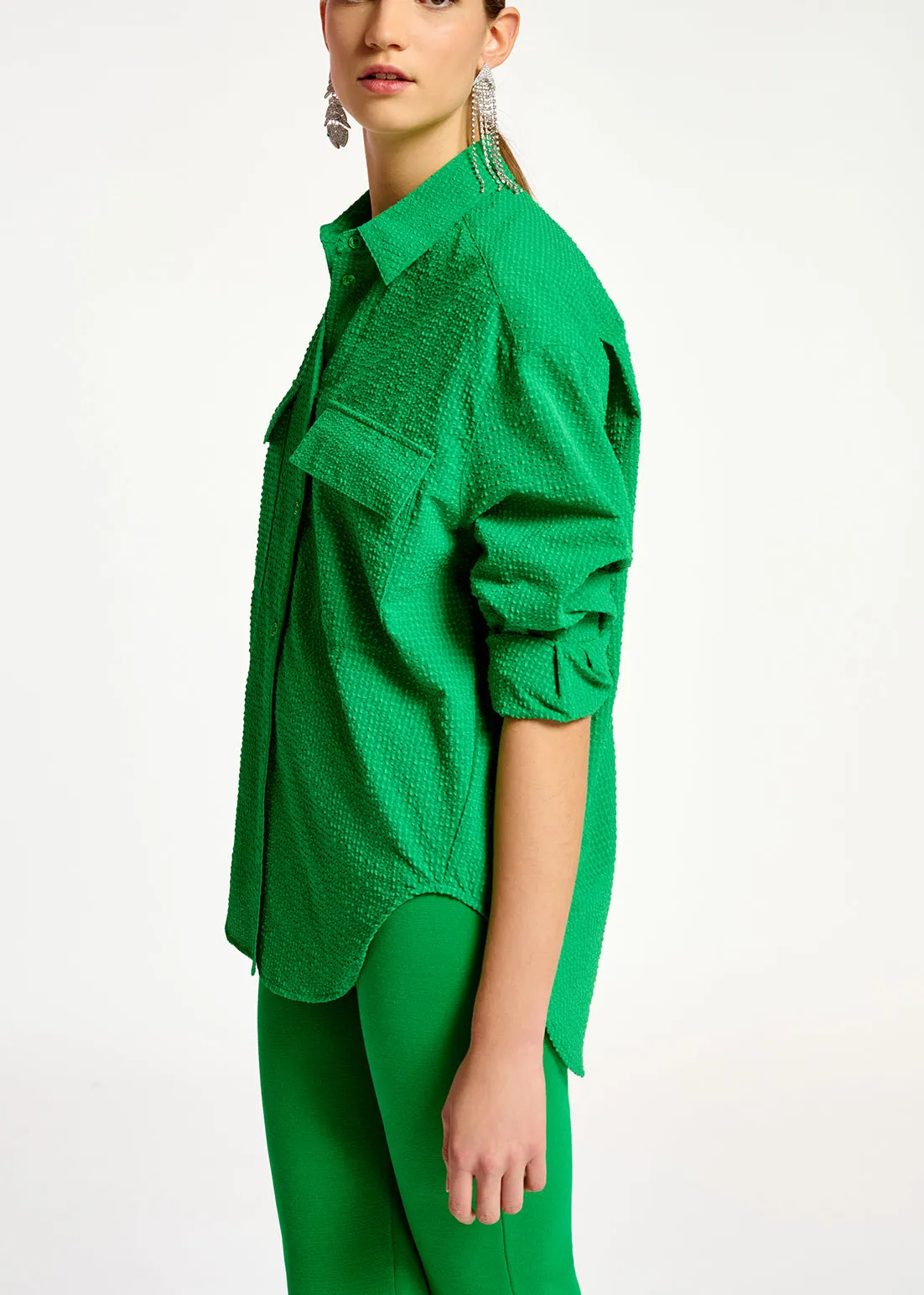 Green oversized shirt