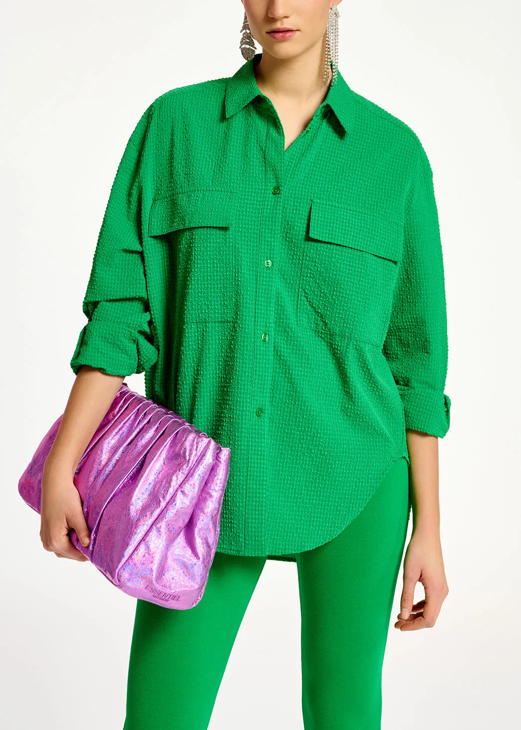 Green oversized shirt