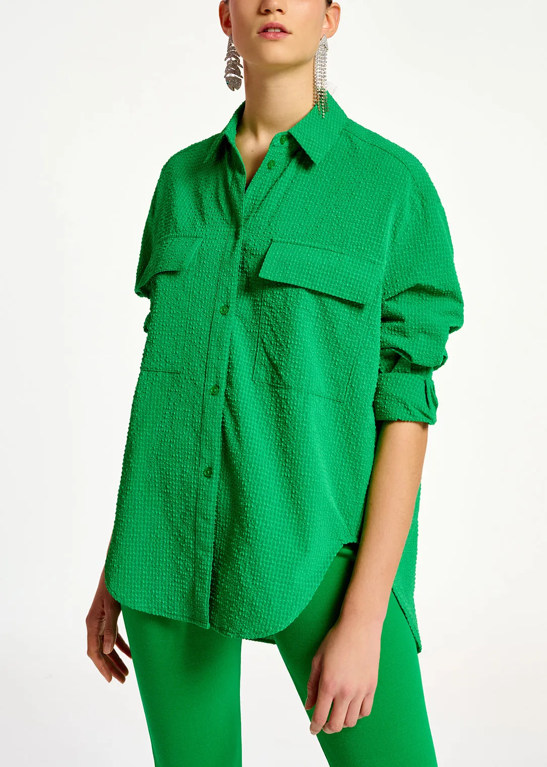 Green oversized shirt