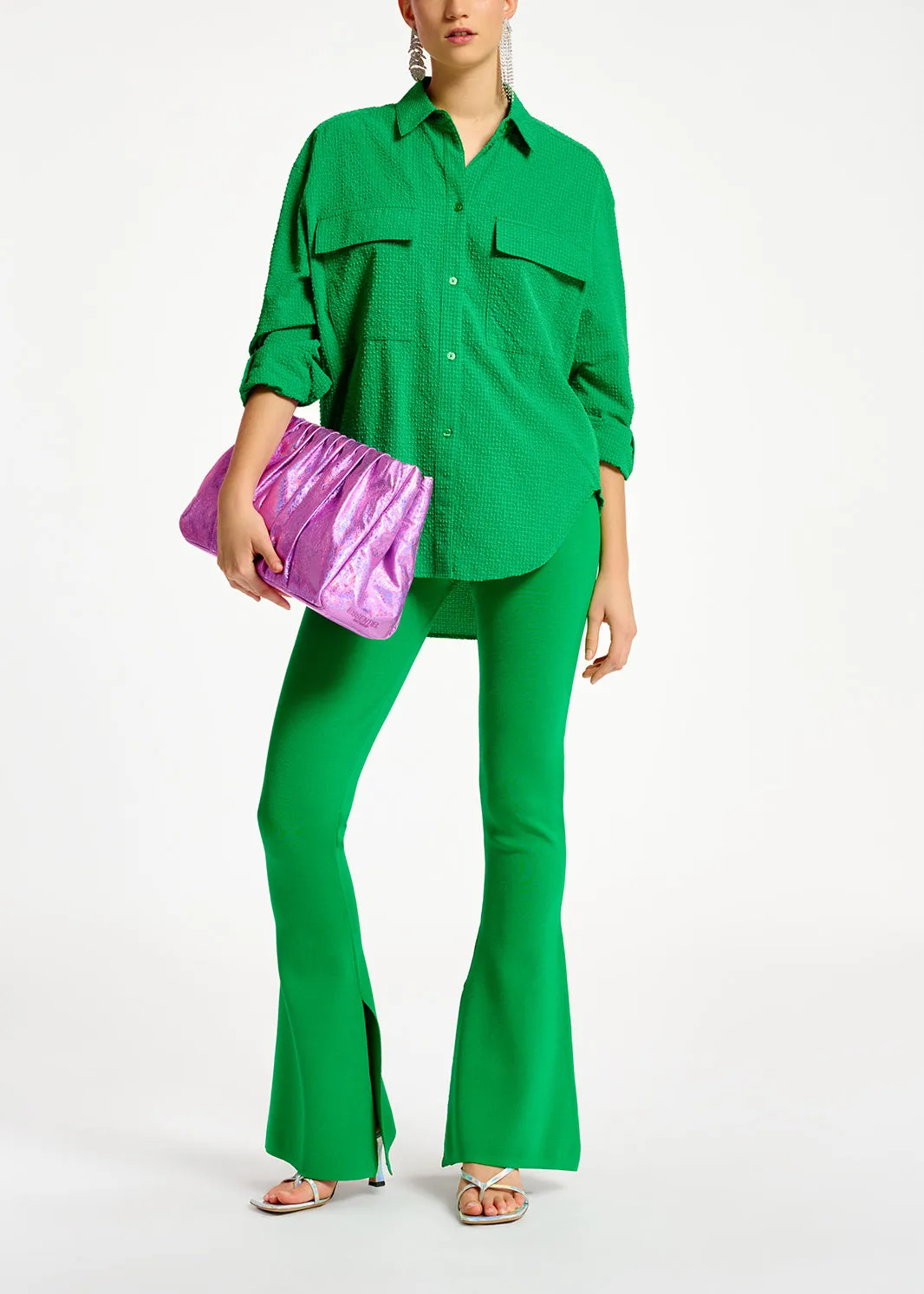 Green oversized shirt