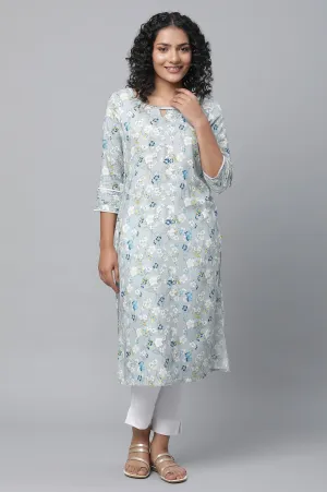 Grey Floral Printed kurta & Palazzo Set