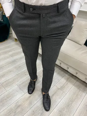 Grey Italian Style Slim Fit Trousers for Men