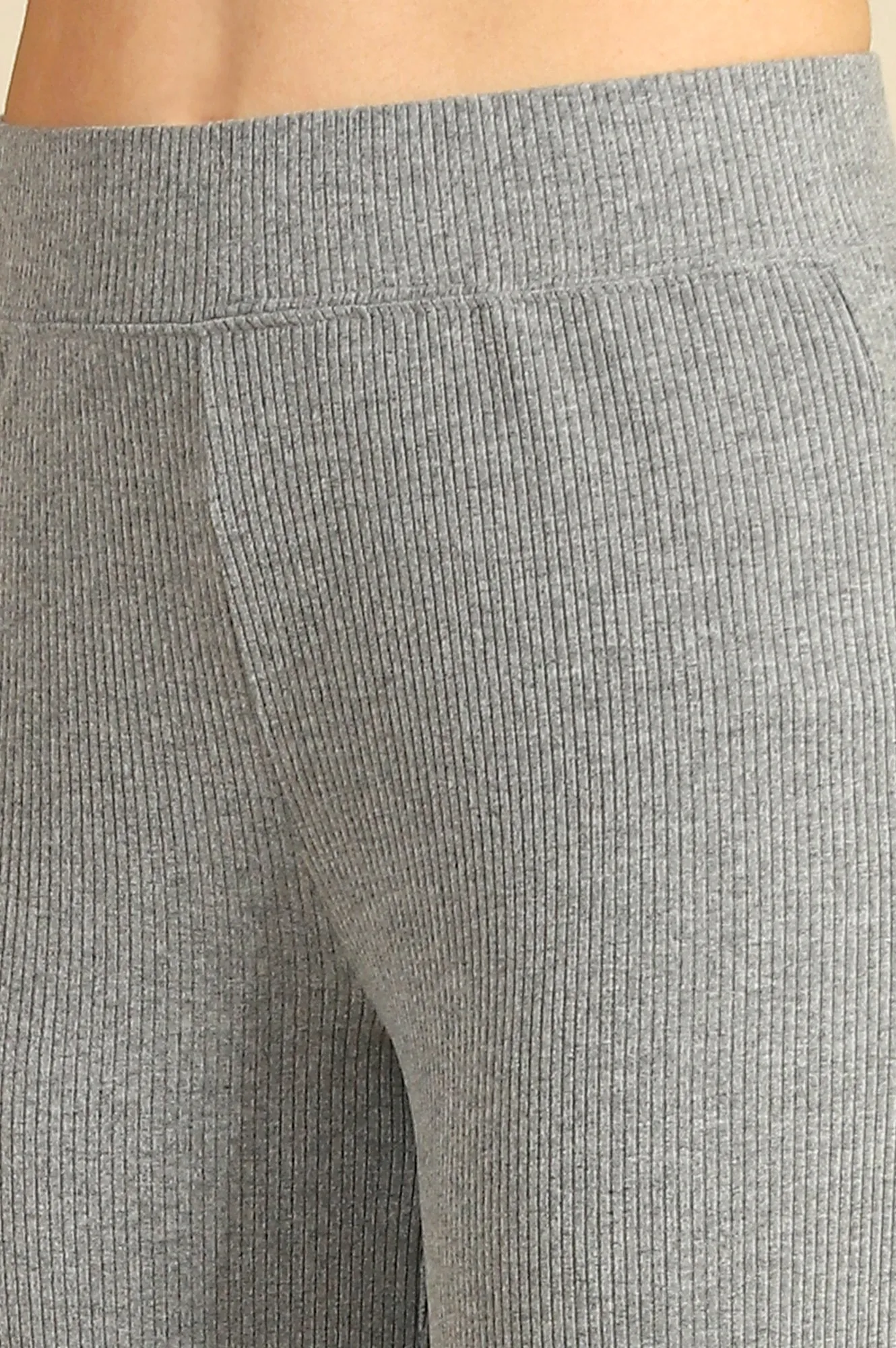 Grey Solid Rayon Parallel Pants