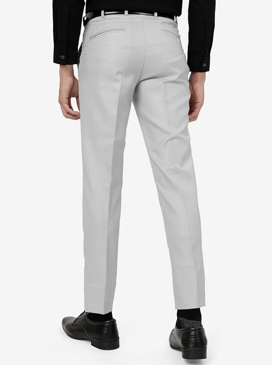Grey Solid Super Slim Fit Formal Trouser | Greenfibre