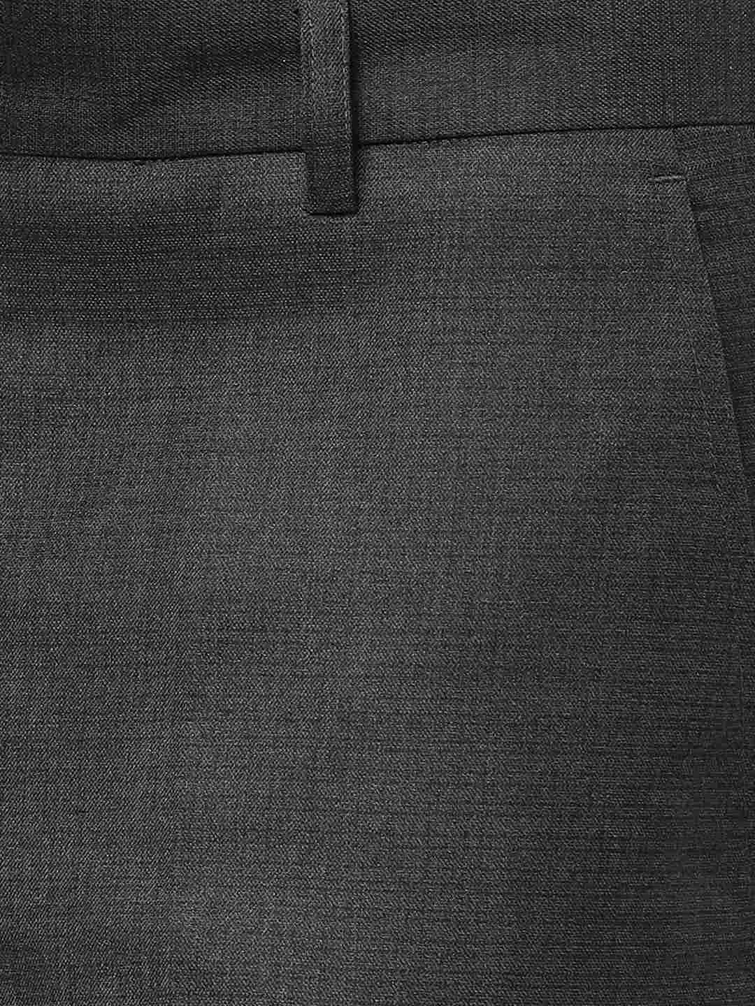 Grey Solid Super Slim Fit Formal Trouser | JadeBlue