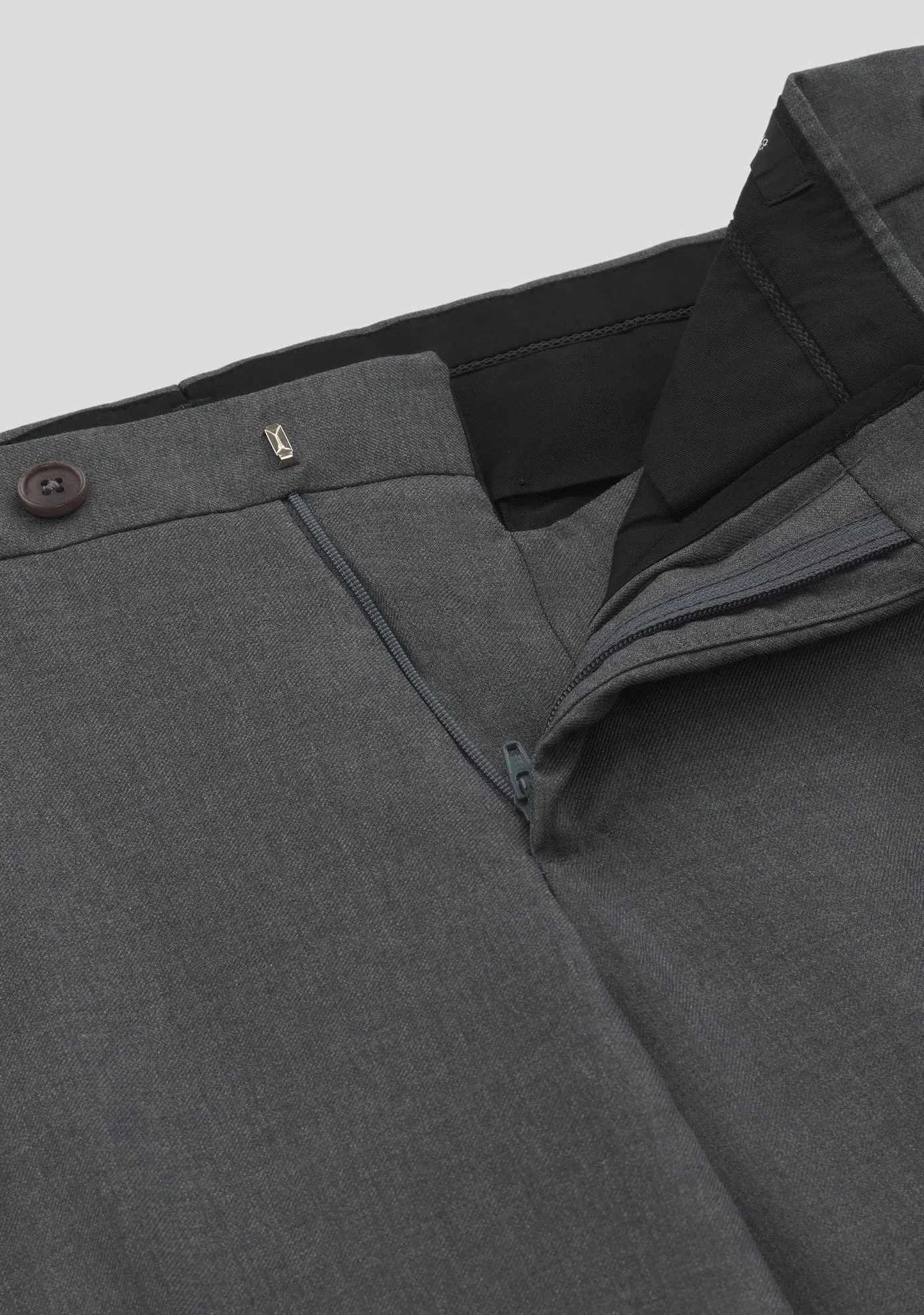 Grey Wool trousers with side adjusters