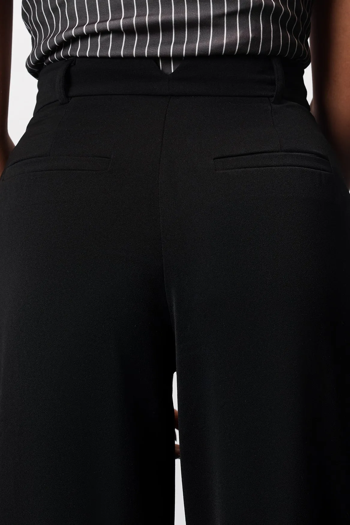 Grim Black Super Flared Korean Pants